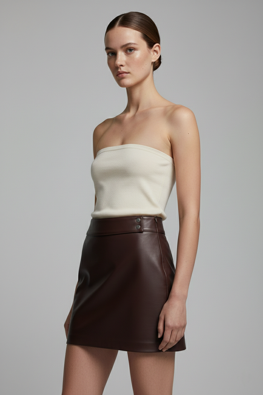 FAUX LEATHER MINI SKIRT