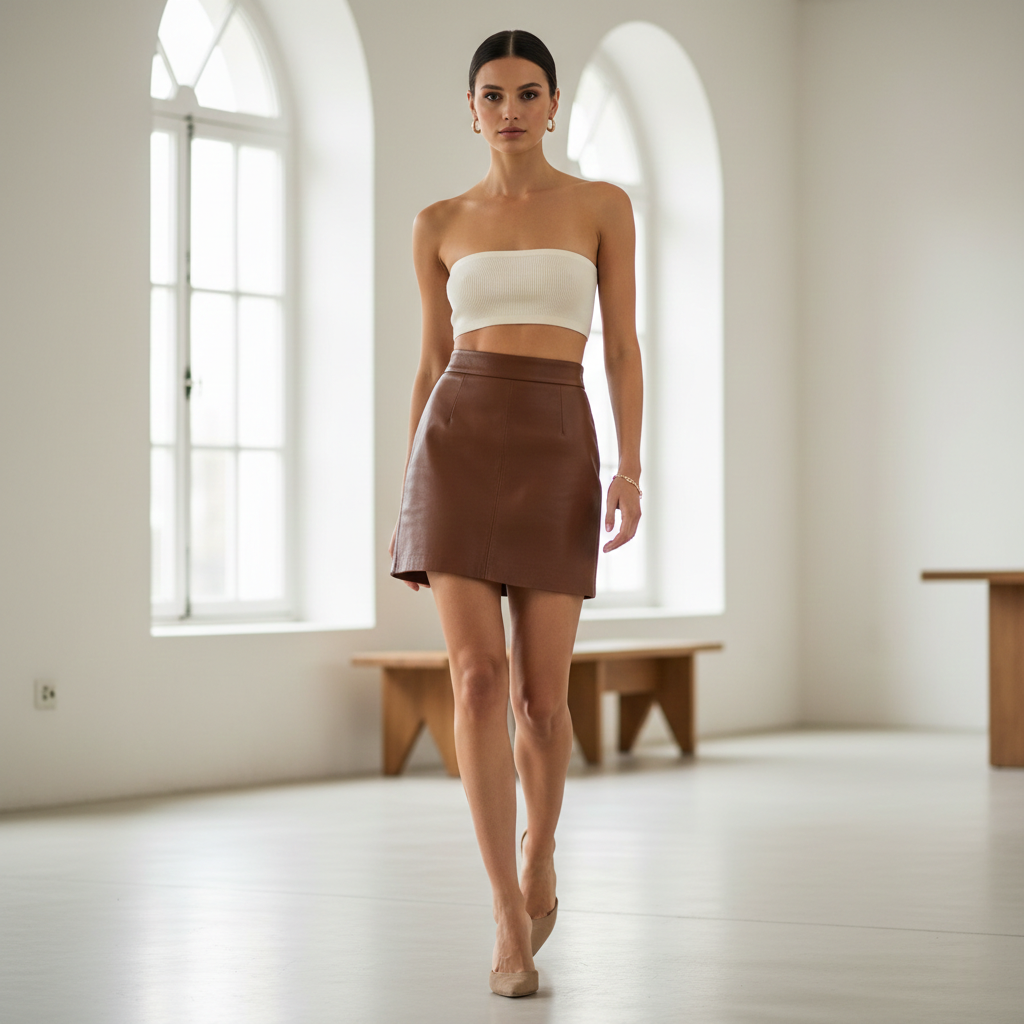 FAUX LEATHER MINI SKIRT