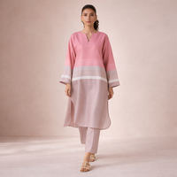 Blush Gradient Luxe Kurta Set – Effortless Elegance in Soft Tones