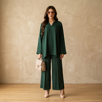 Forest Green Luxe Co-ord Set – Timeless Minimal Elegance