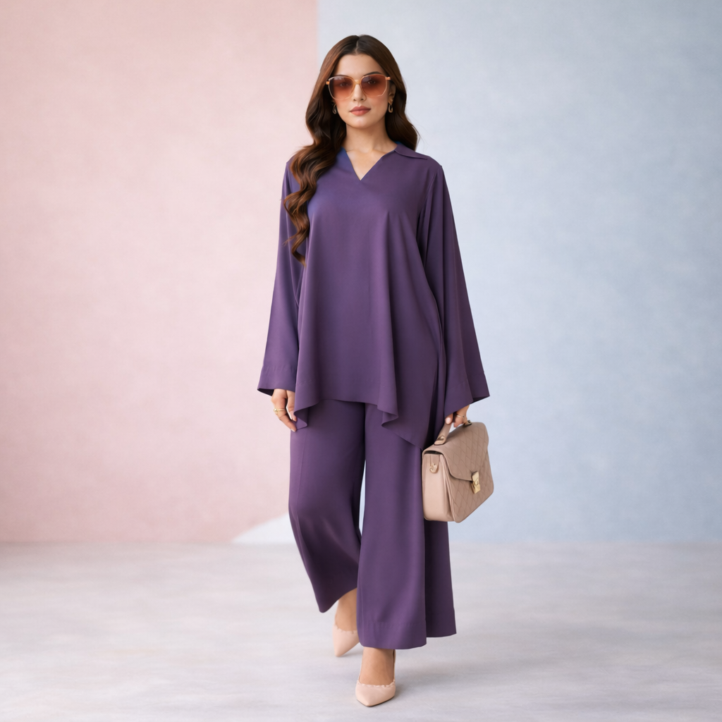 Plum Luxe Flow Co-ord Set – Effortless Elegance in Motion