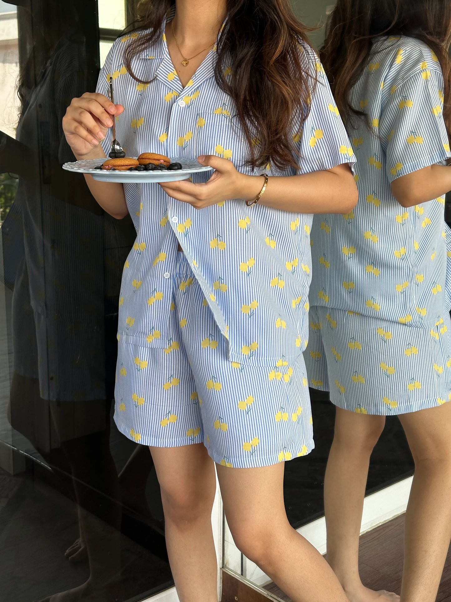 Lemon Line Shorts Set
