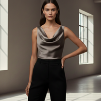 SATIN HALTER TOP WITH BOW DETAIL