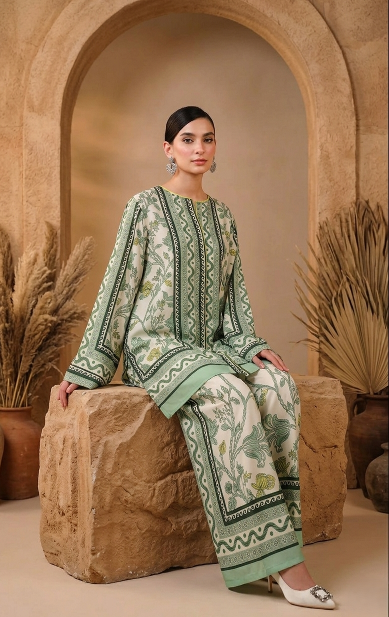 Emerald Ivory Heritage Co-ord Set