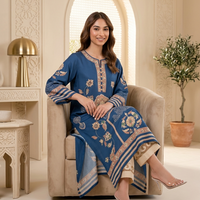 Royal Blue Embroidered Kurta Set