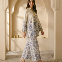 Blue Floral Printed Classic Co-Ord Set