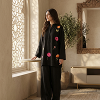 Midnight Bloom Embroidered Co-Ord Set