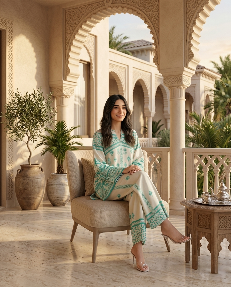 Mint Breeze Printed Co-Ord Set