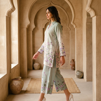 Pastel Floral Printed Elegant Co-Ord Set
