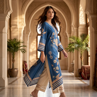Royal Blue Embroidered Kurta Set
