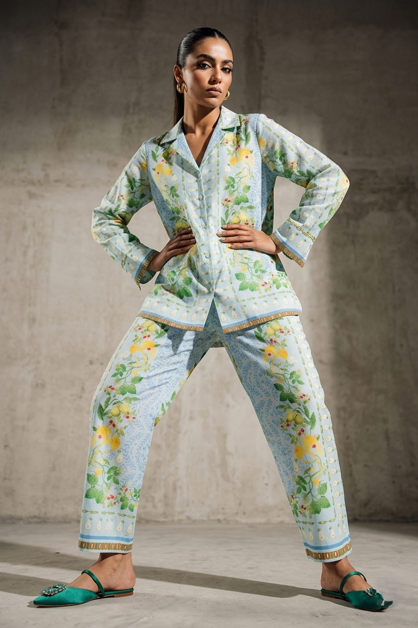 Mint Bloom Printed Co-ord Set