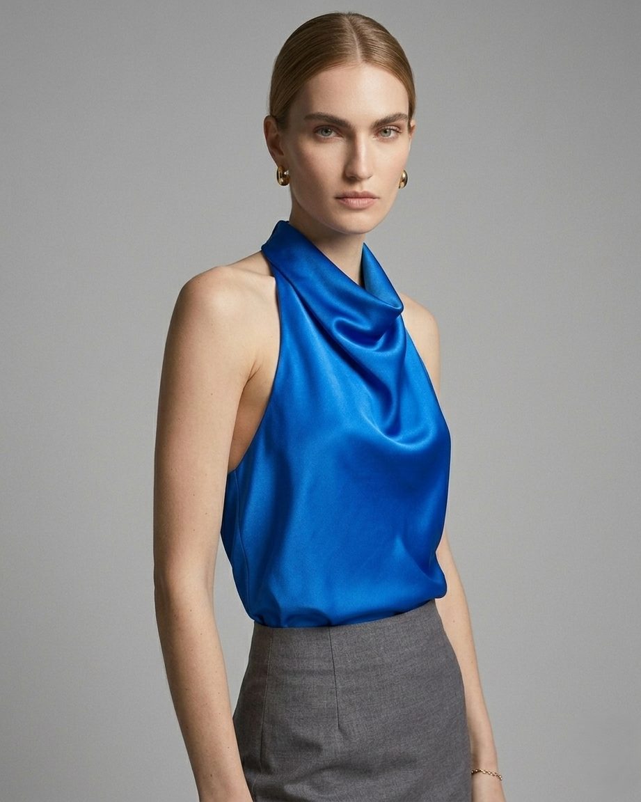 Luxe Satin Halter Top – Effortless Elegance in Every Drape