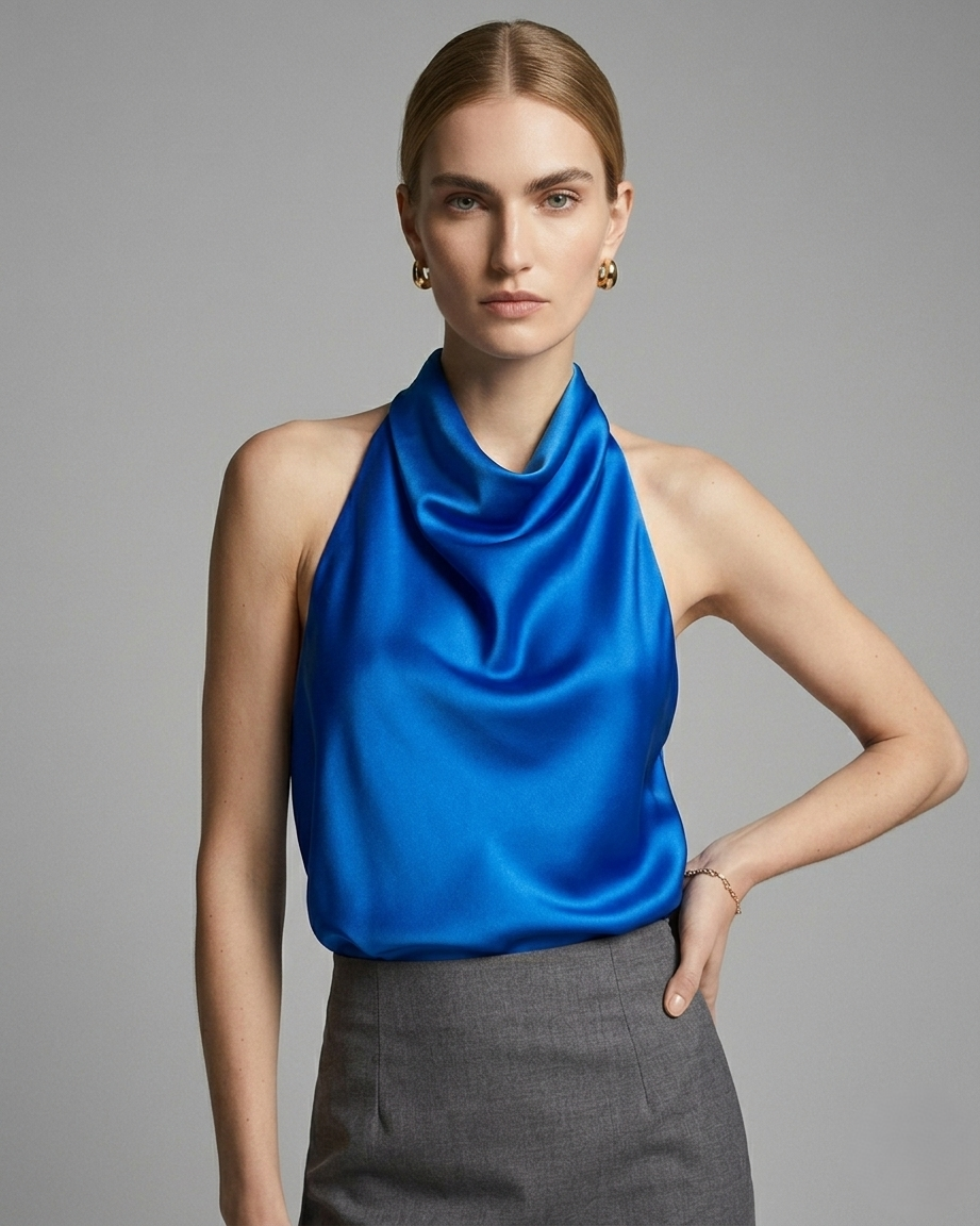 Luxe Satin Halter Top – Effortless Elegance in Every Drape