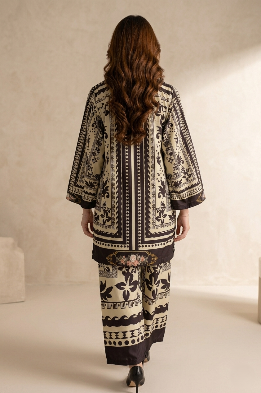 Ivory Noir Printed Co-Ord Set