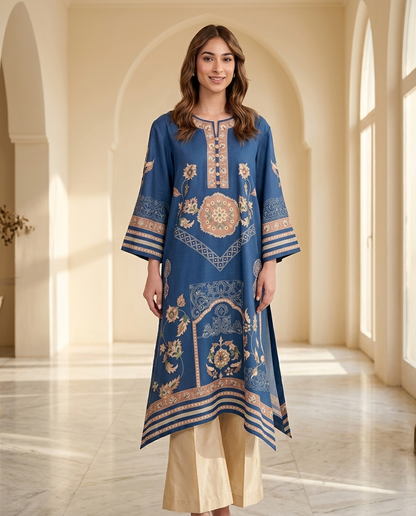 Royal Blue Embroidered Kurta Set