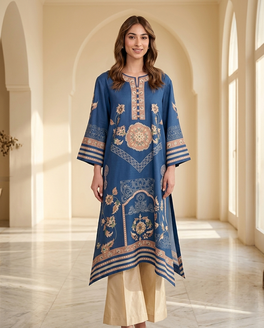 Royal Blue Embroidered Kurta Set