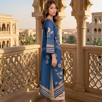 Royal Blue Embroidered Kurta Set
