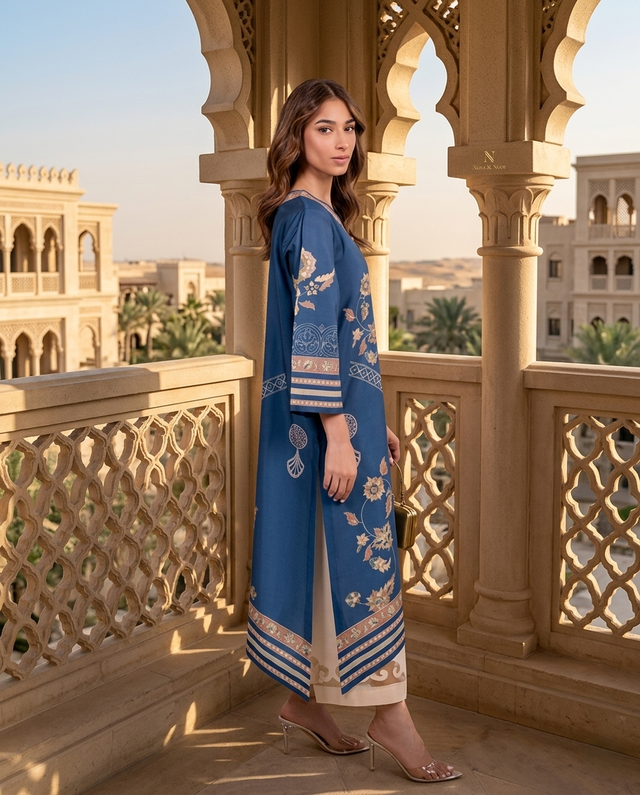 Royal Blue Embroidered Kurta Set