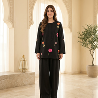 Midnight Bloom Embroidered Co-Ord Set