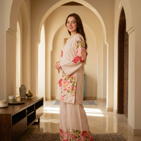 Blush Floral Printed Elegant Co-Ord Set