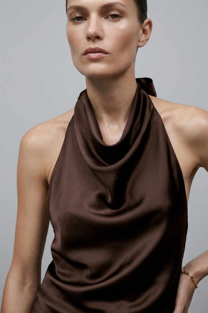 Luxe Satin Halter Top – Effortless Elegance in Every Drape
