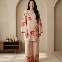 Blush Floral Printed Elegant Co-Ord Set