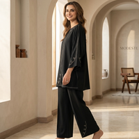Elegant Black Embroidered Relaxed Co-Ord Set