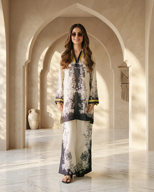 Ivory Noir Printed Co-Ord Set