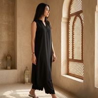 Classic Black Sleeveless Relaxed Co-Ord Set