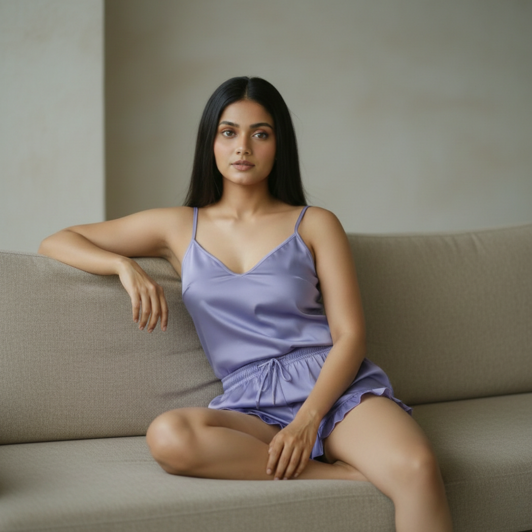Silky Slip and Shorts Set