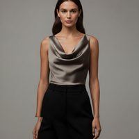 SATIN HALTER TOP WITH BOW DETAIL