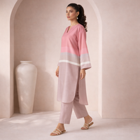 Blush Gradient Luxe Kurta Set – Effortless Elegance in Soft Tones