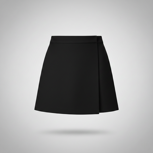 BLACK ASYMMETRIC SKORT